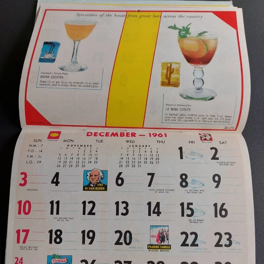 vintage 1961 bar calendar from WK Oriental Foods in Regina - Picture 15 of 16